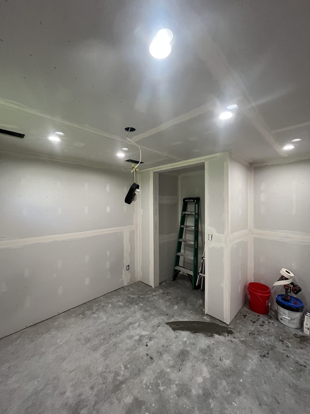 Finished drywall, taping, and built-in framing in a basement remodel, Central NY